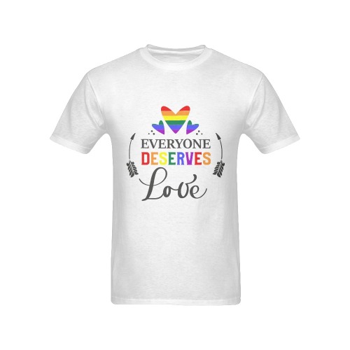 Everyone Deserves Love (White) Men's T-Shirt in USA Size (Front Printing Only)