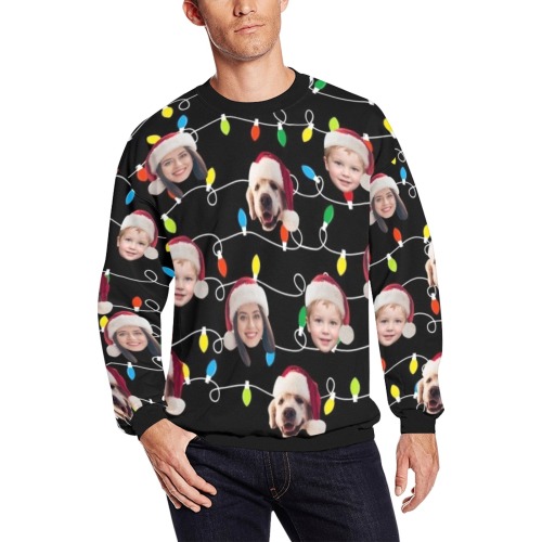 Custom Ugly Christmas Sweater with Face Print Funny Sweatshirt Sweatshirt Hoodie for Men Women Party