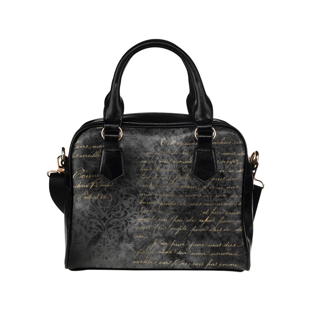 Vintage Handwriting #1 | Shoulder Handbag (Model 1634)