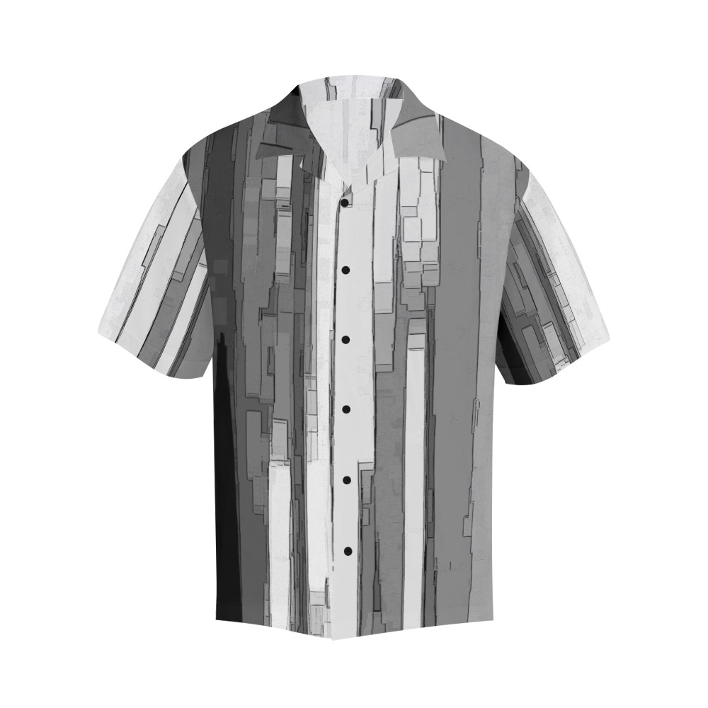 Greyscale Abstract B&W Art Hawaiian Shirt (Model T58)