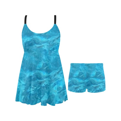swimming pool water Chest Pleat Swim Dress (Model S31)