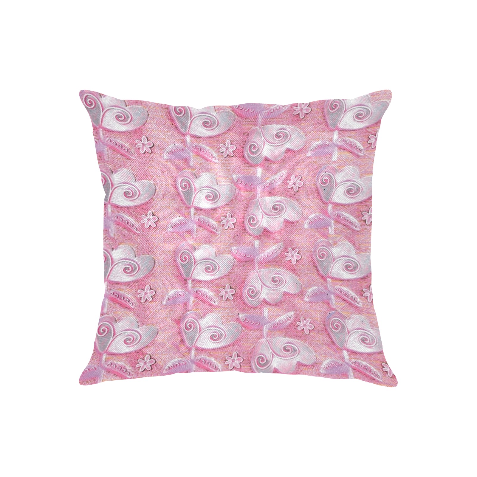 Cool in pink Linen Zippered Pillowcase 18"x18"(Two Sides)