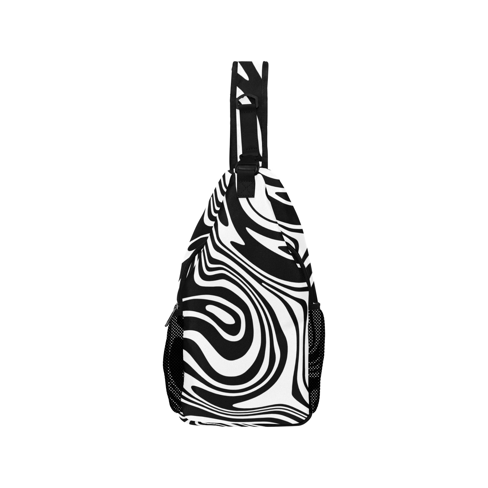 Black and White Marble Men's Casual Chest Bag (Model 1729)