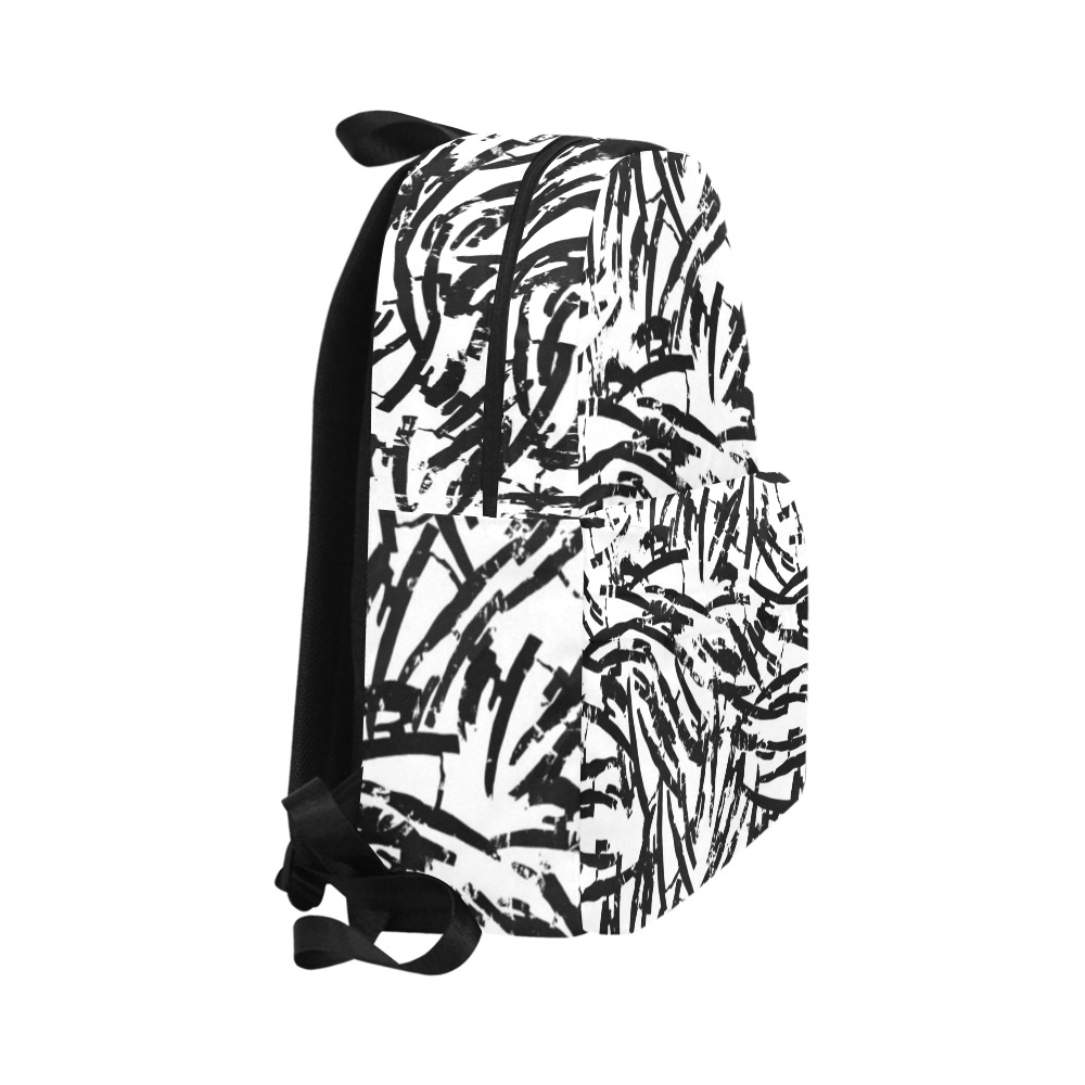 Brush Stroke Black and White Unisex Classic Backpack (Model 1673)