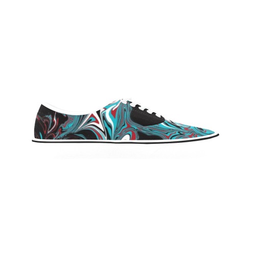 Dark Wave of Colors Classic Men's Canvas Low Top Shoes (Model E001-4)