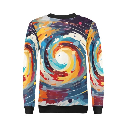Birth of the new Universe colorful abstract art All Over Print Crewneck Sweatshirt for Women (Model H18)