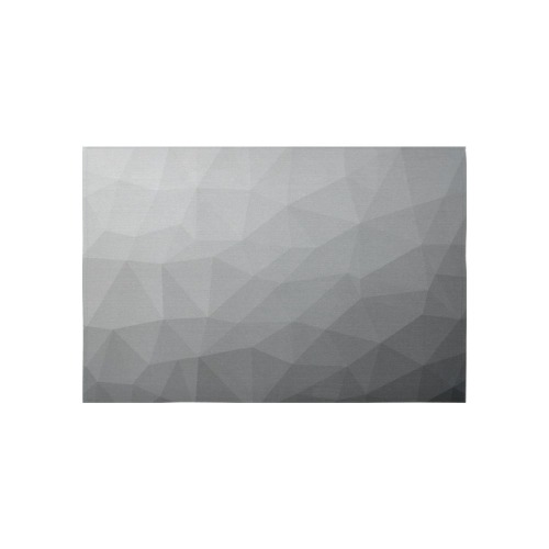 Grey Gradient Geometric Mesh Pattern Cotton Linen Wall Tapestry 60"x 40"