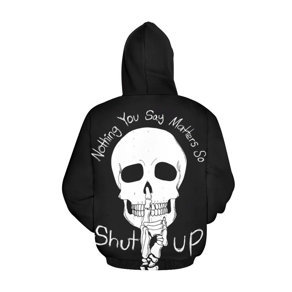 Hush  skull women hoodie All Over Print Hoodie for Women (USA Size) (Model H13)