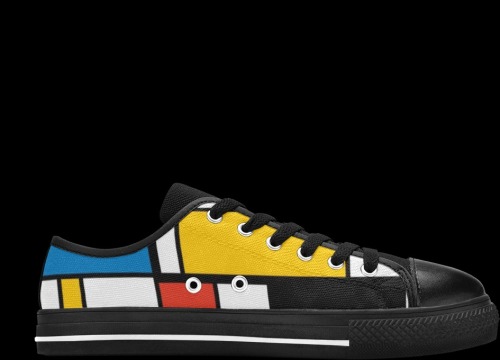 Mondrian De Stijl Modern Men's Classic Canvas Shoes (Model 018)