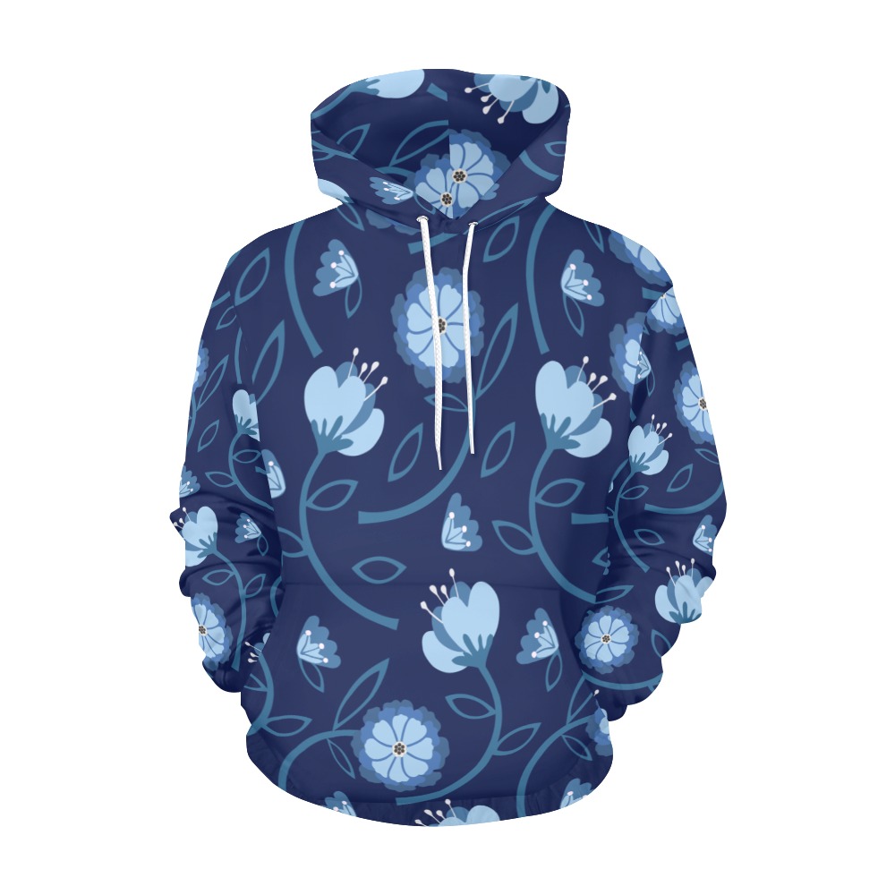 Flower All Over Print Hoodie for Women (USA Size) (Model H13)