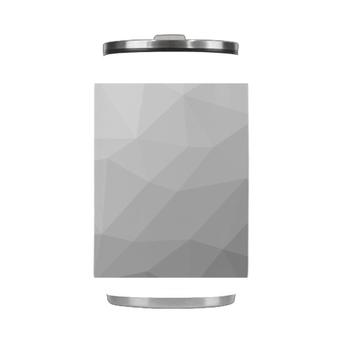 Grey Gradient Geometric Mesh Pattern Stainless Steel Vacuum Mug (10.3OZ)