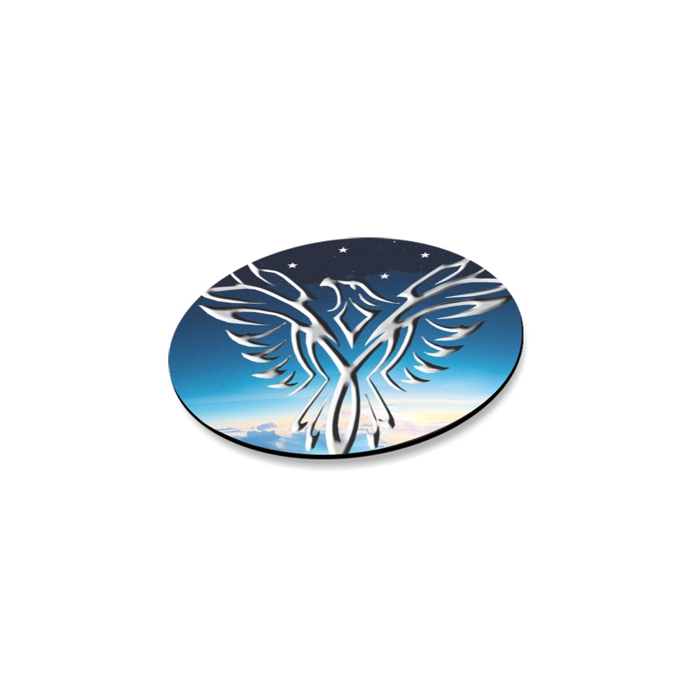 Silver Eagle Sunrise Round Coaster