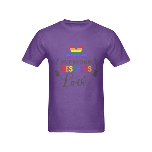 Everyone Deserves Love (Purple) Men's T-Shirt in USA Size (Front Printing Only)