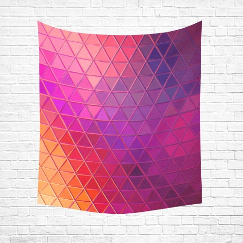 mosaic triangle 5 Cotton Linen Wall Tapestry 51"x 60"