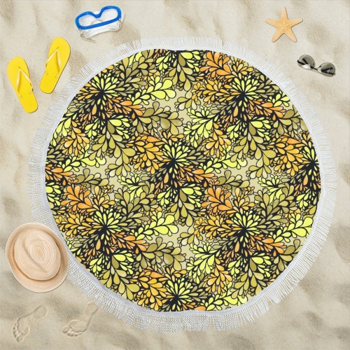 Citrus Splash Circular Beach Shawl 59"x 59"