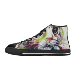 catsblack High Top Canvas Shoes for Kid (Model 017)