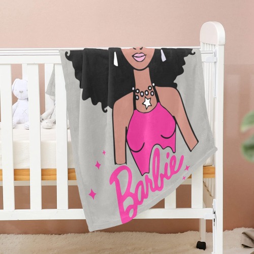 Afro Barbie Baby Blanket Baby Blanket 30"x40"