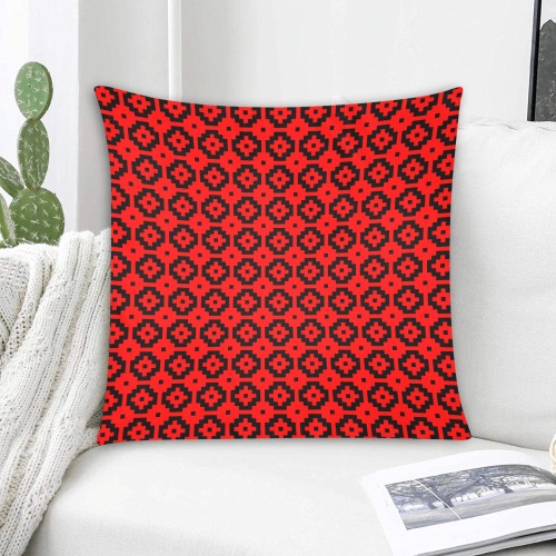 Red and Black Custom Zippered Pillow Cases 20"x20" (Two Sides)