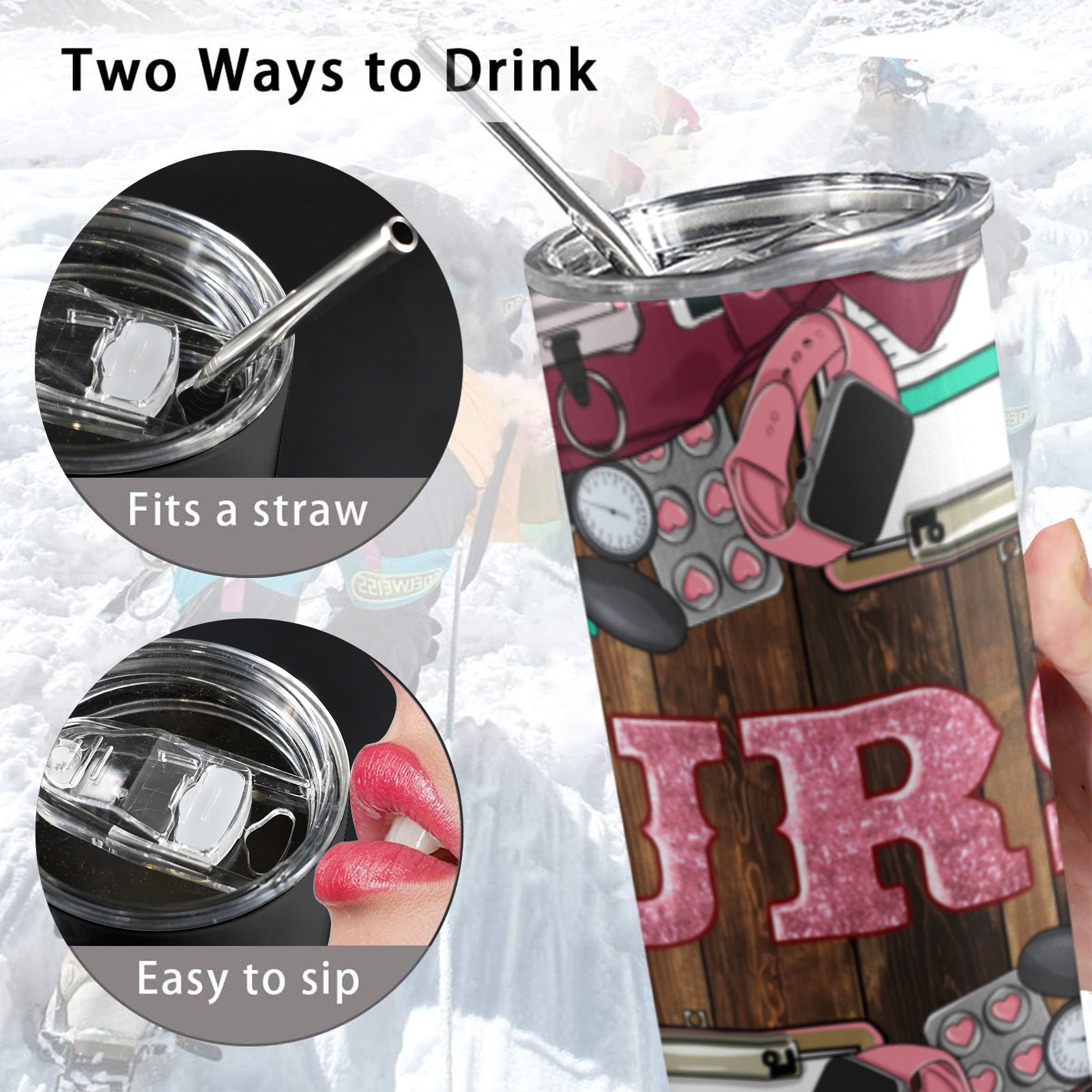 Nurse_Tumbler 20oz Tall Skinny Tumbler with Lid and Straw