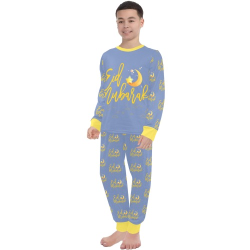 eid mubarak 2 Big Boys' Crew Neck Long Pajama Set