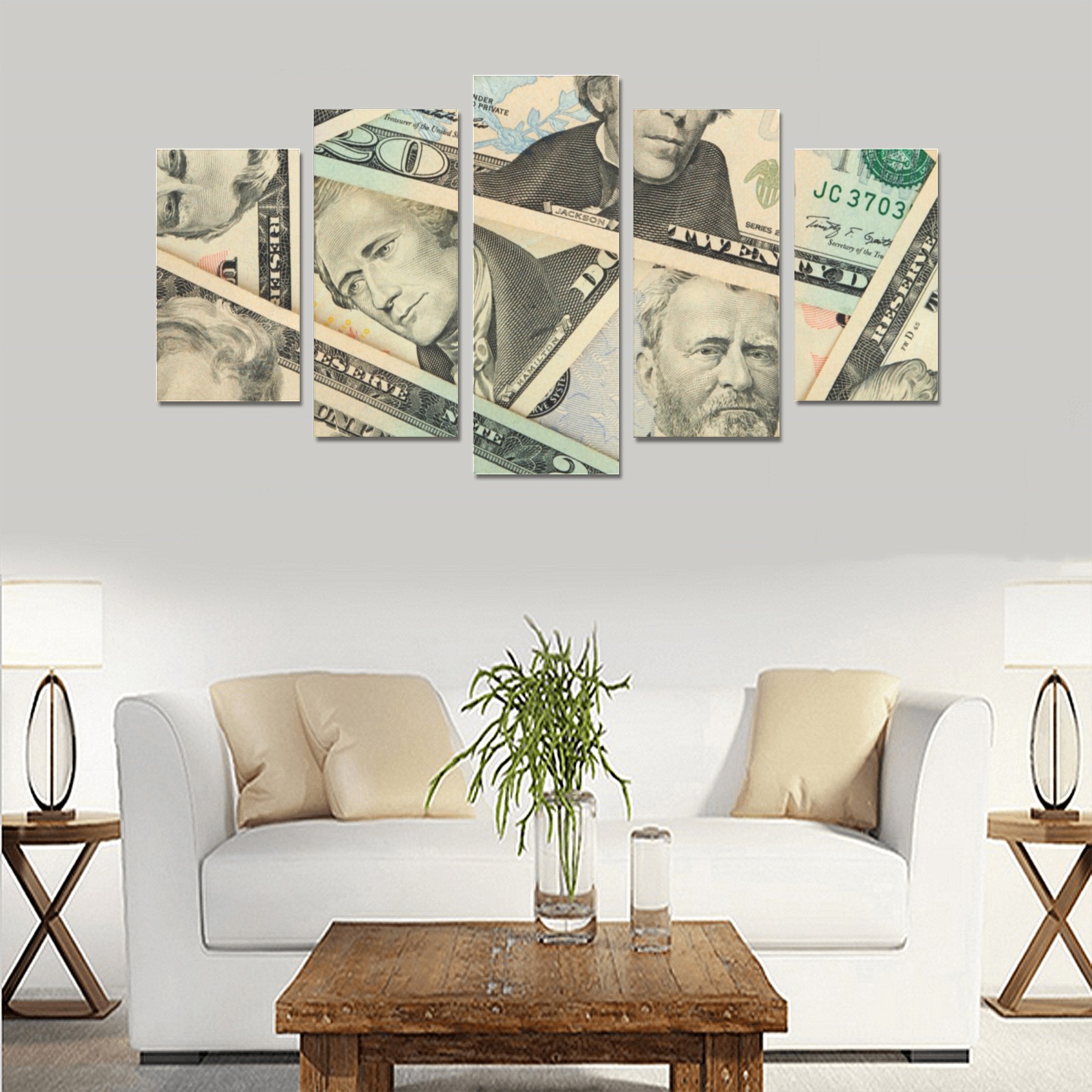 US PAPER CURRENCY Canvas Print Sets A (No Frame)