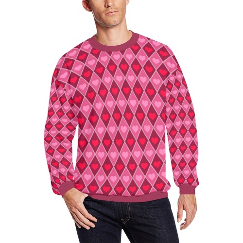 Valentine's Day Sweatshirt - Unisex All Over Print Crewneck Sweatshirt for Men (Model H18)
