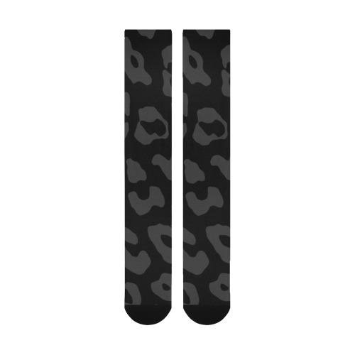 Leopard Print Black Over-The-Calf Socks