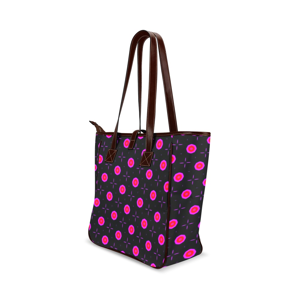 Pink Dots on Black Classic Tote Bag (Model 1644)