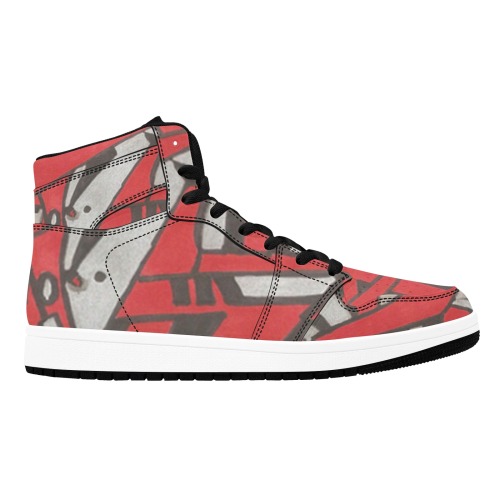 Ruby Graffiti Men's High Top Sneakers (Model 20042)