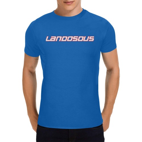 Landosous Men Blue/White/Red Men's T-Shirt in USA Size (Front Printing Only)