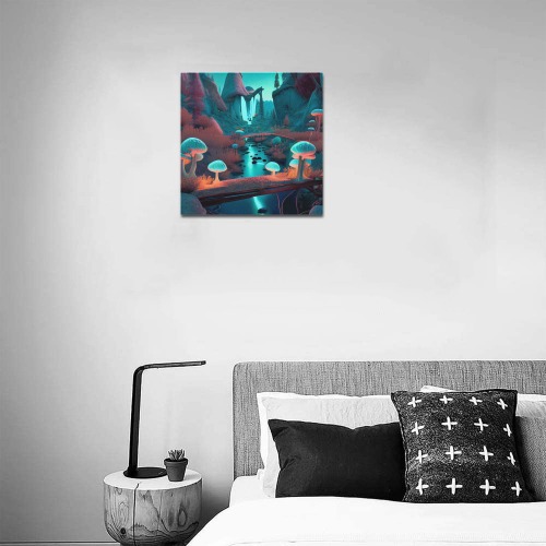 psychedelic landscape 9 Upgraded Canvas Print 16"x16"