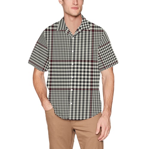 checks (33) Hawaiian Shirt with Chest Pocket (Model T58)