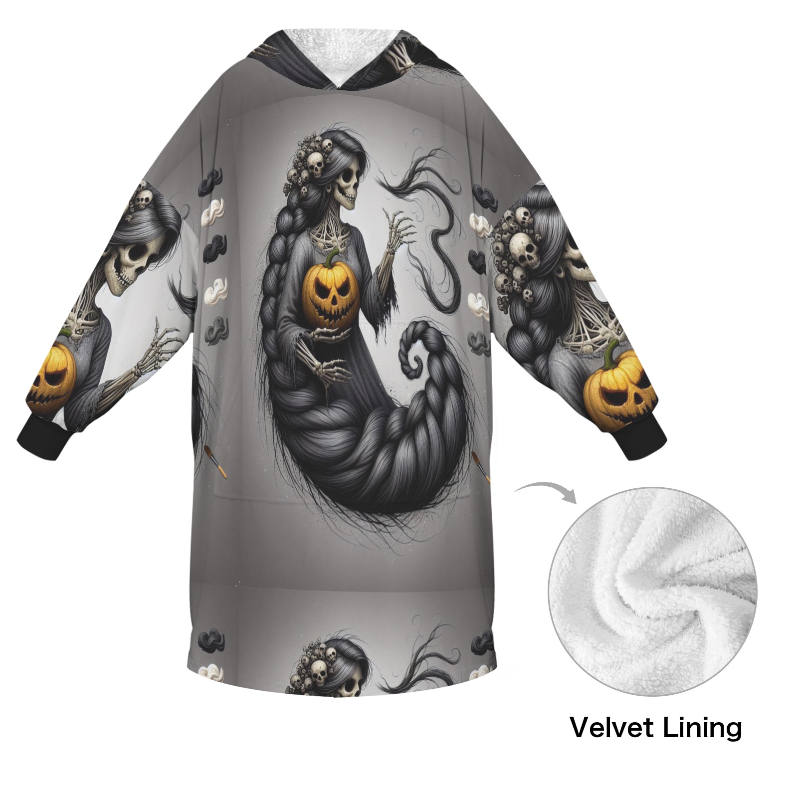 halloween_efChannel27 Unisex Blanket Hoodie (Model H66)