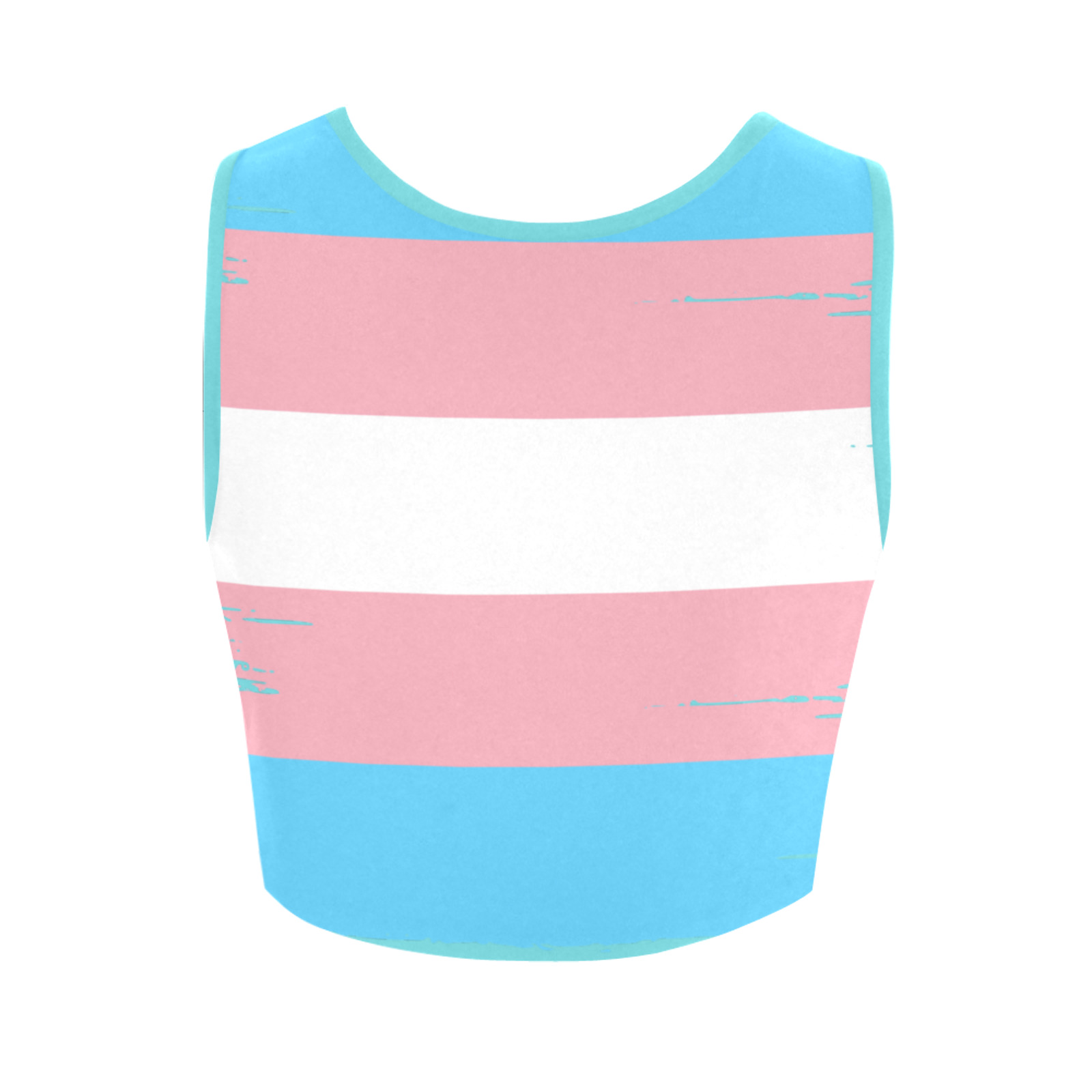 Transgender Pride Flag LGBTQ LGBT LGBT+ Stripes Pattern Women's Crop Top (Model T42)