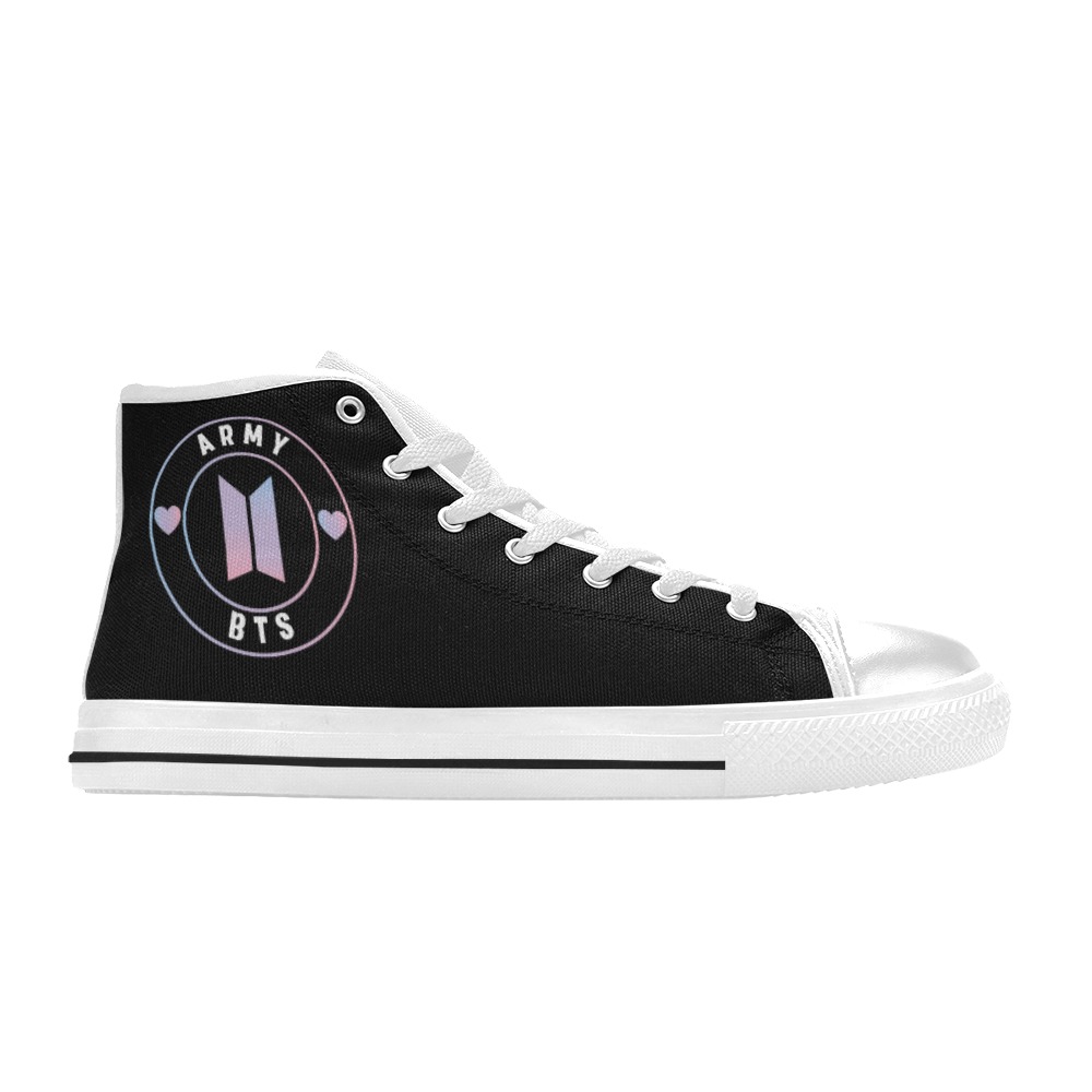 BTS-ARMY Women's Classic High Top Canvas Shoes (Model 017)