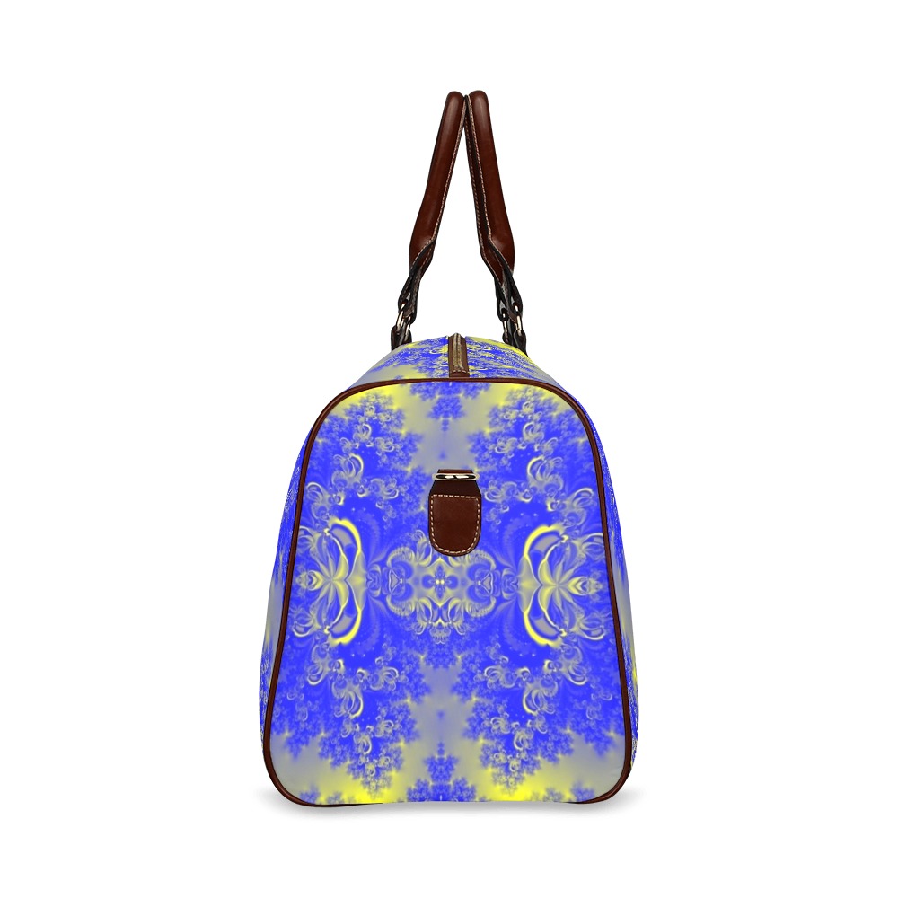 Sunlight and Blueberry Plants Frost Fractal Waterproof Travel Bag/Small (Model 1639)