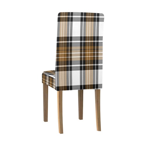 Brown Black Plaid Chair Cover (Pack of 4)
