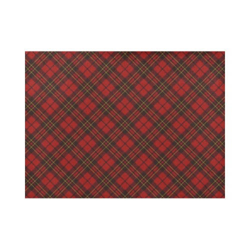 Red tartan plaid winter Christmas pattern holidays Placemat 14’’ x 19’’ (Six Pieces)