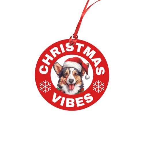 Cardigan Welsh Corgi Christmas Vibes Round Ornament