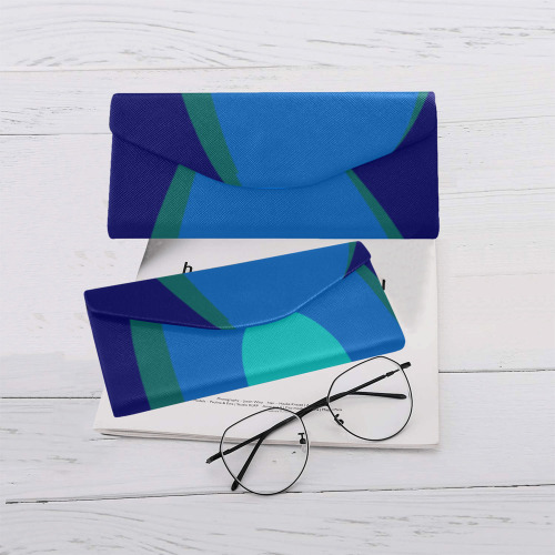 Dimensional Blue Abstract 915 Custom Foldable Glasses Case