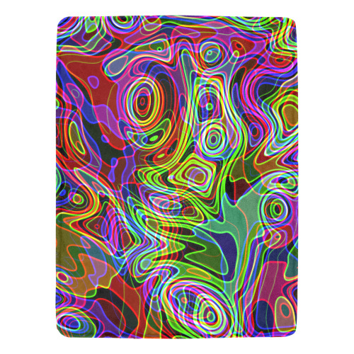 Abstract Retro Neon Pattern Background Design Ultra-Soft Micro Fleece Blanket 60"x80"