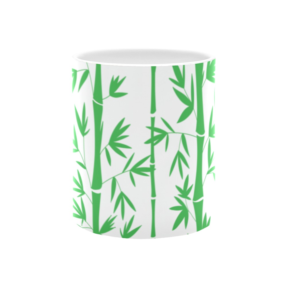 Tropical bamboo leaves pattern White Mug(11OZ)