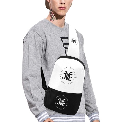 JVE Culture Utility Pouch (White and Black) Chest Bag (Model 1678)