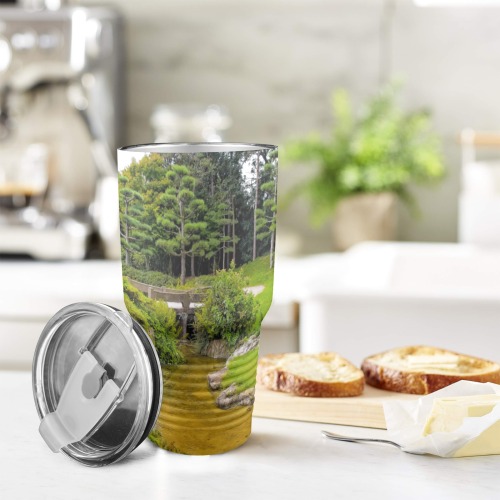 Japanese garden 30oz Insulated Stainless Steel Mobile Tumbler