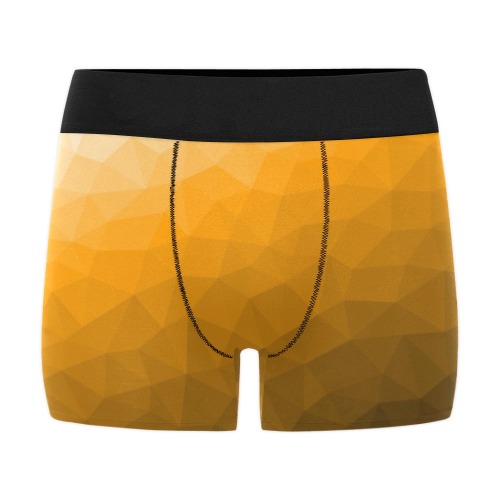 Orange gradient geometric mesh pattern Men's All Over Print Boxer Briefs (Model L10)