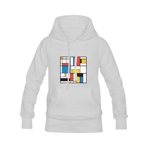 Mondrian De Stijl Modern Women's Classic Hoodies (Model H07)