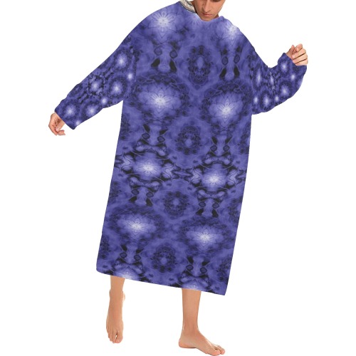 Nidhi decembre 2014-pattern 7-44x55 inches-night neck back Blanket Robe with Sleeves for Adults