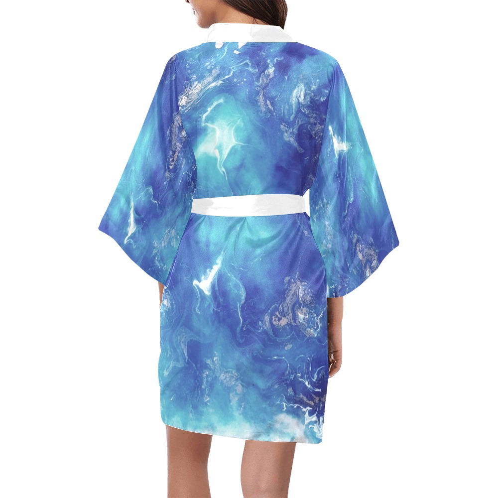 Encre Bleu Photo Kimono Robe