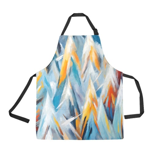 Abstract pattern of winter mountains or trees All Over Print Apron