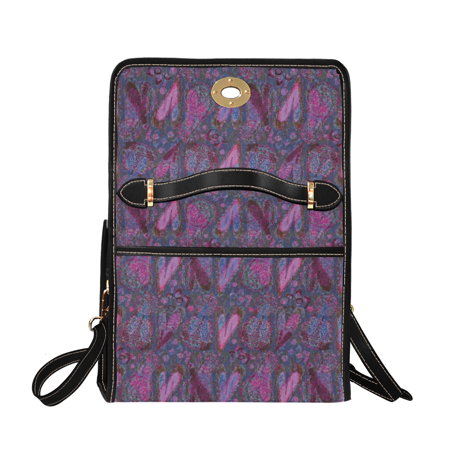 Modern fashion abstract Waterproof Canvas Bag-Black (All Over Print) (Model 1641)